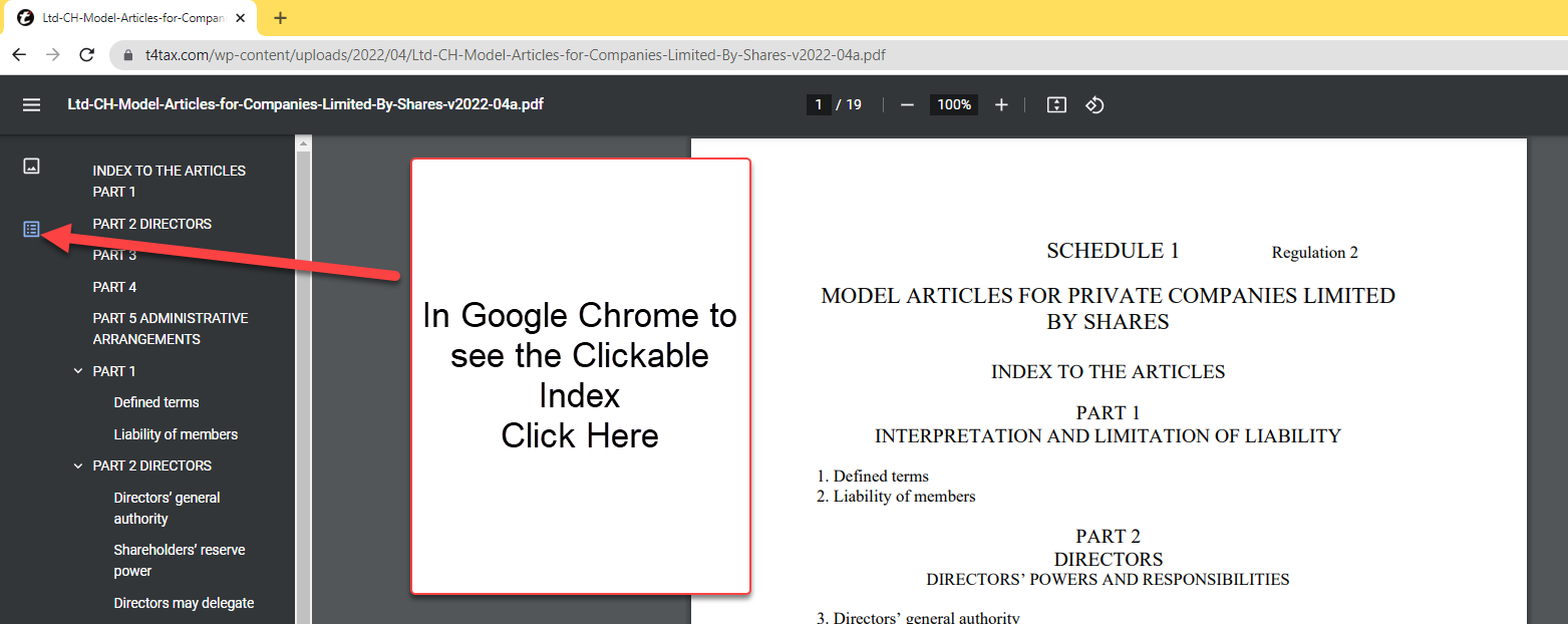 T4-Ltd-Model-Articles-Click-Here-Chrome PDF Clickable index in Google Chrome