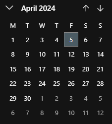 5 April 2024 on a calendar